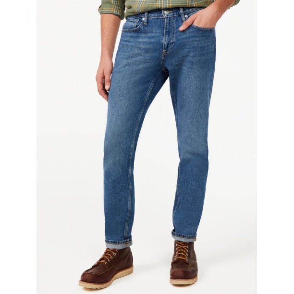 Free Assembly Mens Med Blue 5-Pocket Athletic Slim Fit Jeans 30X32 and 34x32 NWT